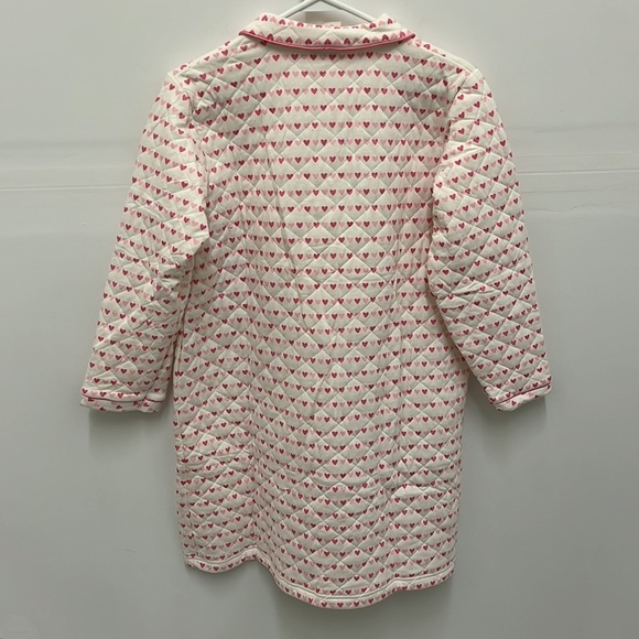 Vintage 100% Cotton Quilted Heart Patterned Long Sleeve Girl's Housecoat‎ Robe - Picture 2 of 7